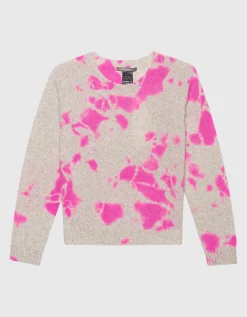 Kurzer Batik-Kaschmir Pullover