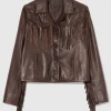 Lammleder-Jacke Eloi mit Fransen-Details