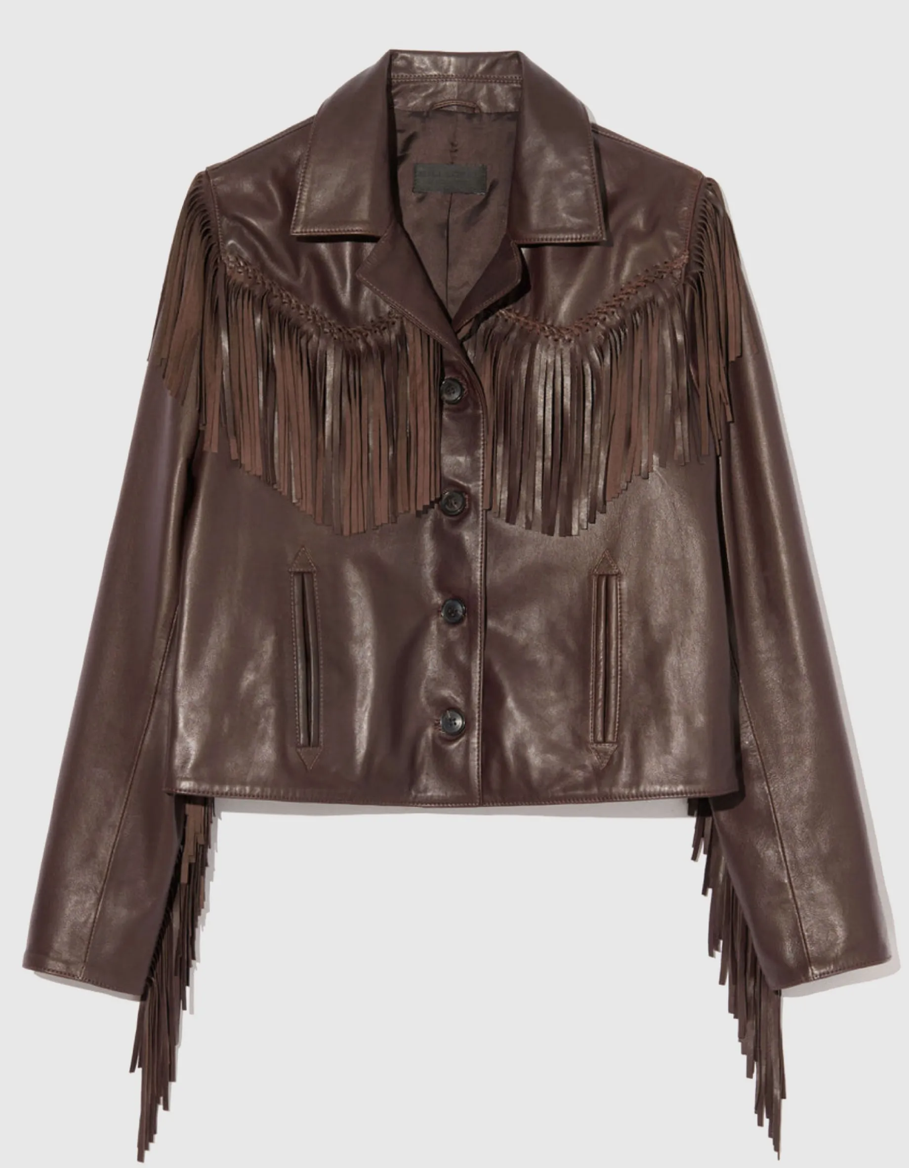 Lammleder-Jacke Eloi mit Fransen-Details