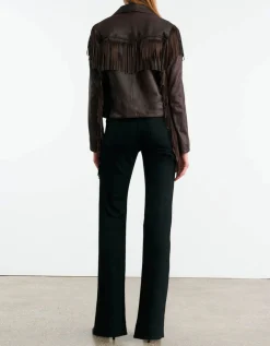 Lammleder-Jacke Eloi mit Fransen-Details