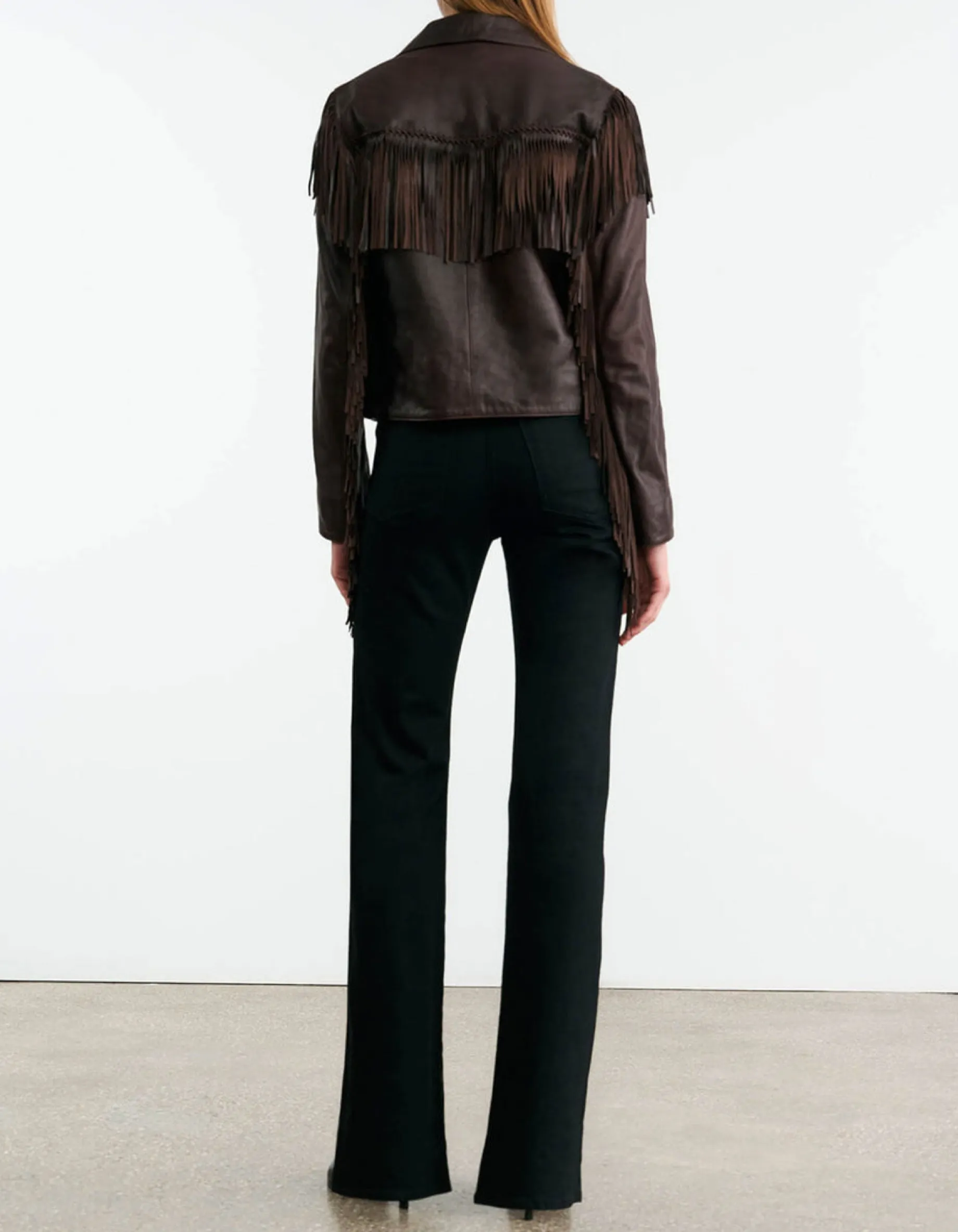 Lammleder-Jacke Eloi mit Fransen-Details