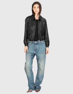 Lammleder-Jacke mit Zipper