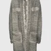 Langer Bouclé-Cardigan