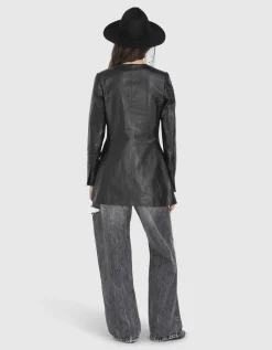 Leder-Blazer
