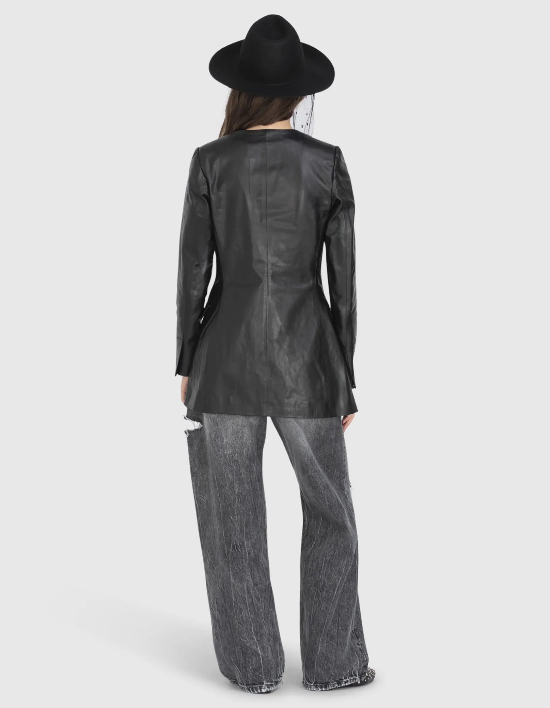 Leder-Blazer
