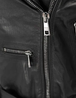 Leder-Jacke im Biker-Stil
