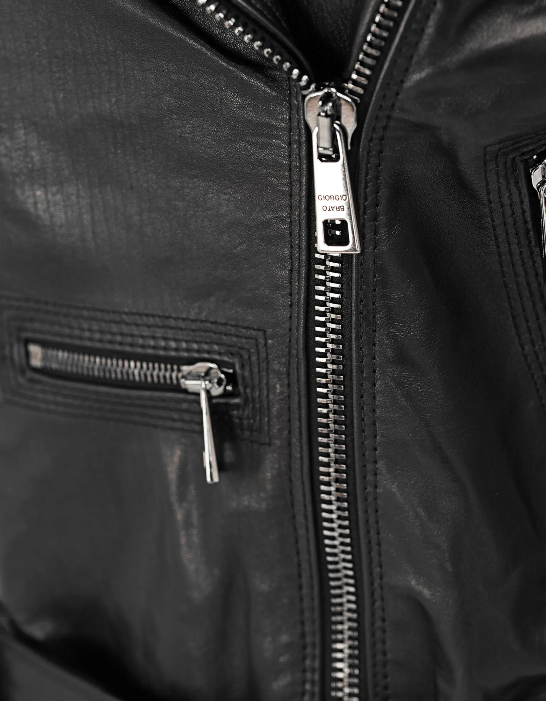 Leder-Jacke im Biker-Stil