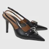 Leder-Slingback-Heels mit Ring-Detail