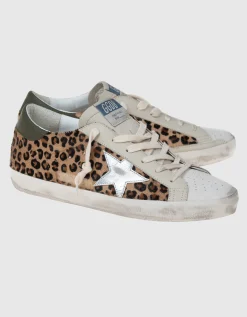 Leder-Sneaker mit Fell-Besatz