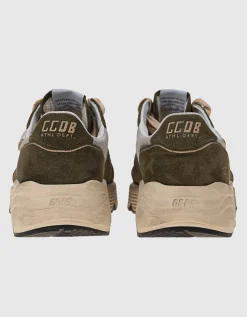 Leder-Sneaker mit Glitter-Detail