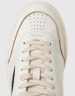Leder-Sneaker mit Glitter-Detail