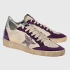 Leder-Sneaker mit Glitter-Finish