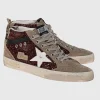 Leder-Sneaker mit Glitter-Finish