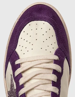 Leder-Sneaker mit Glitter-Finish