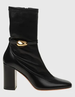 Leder-Stiefelette Eliot mit dekorativer Schnalle