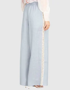 Leinen Hose Everley mit Spitzen-Detail