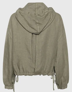 Leinen Jacke mit Kapuze