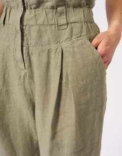Leinen Paperbag-Hose