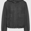 Leinen-Jacke mit Kapuze