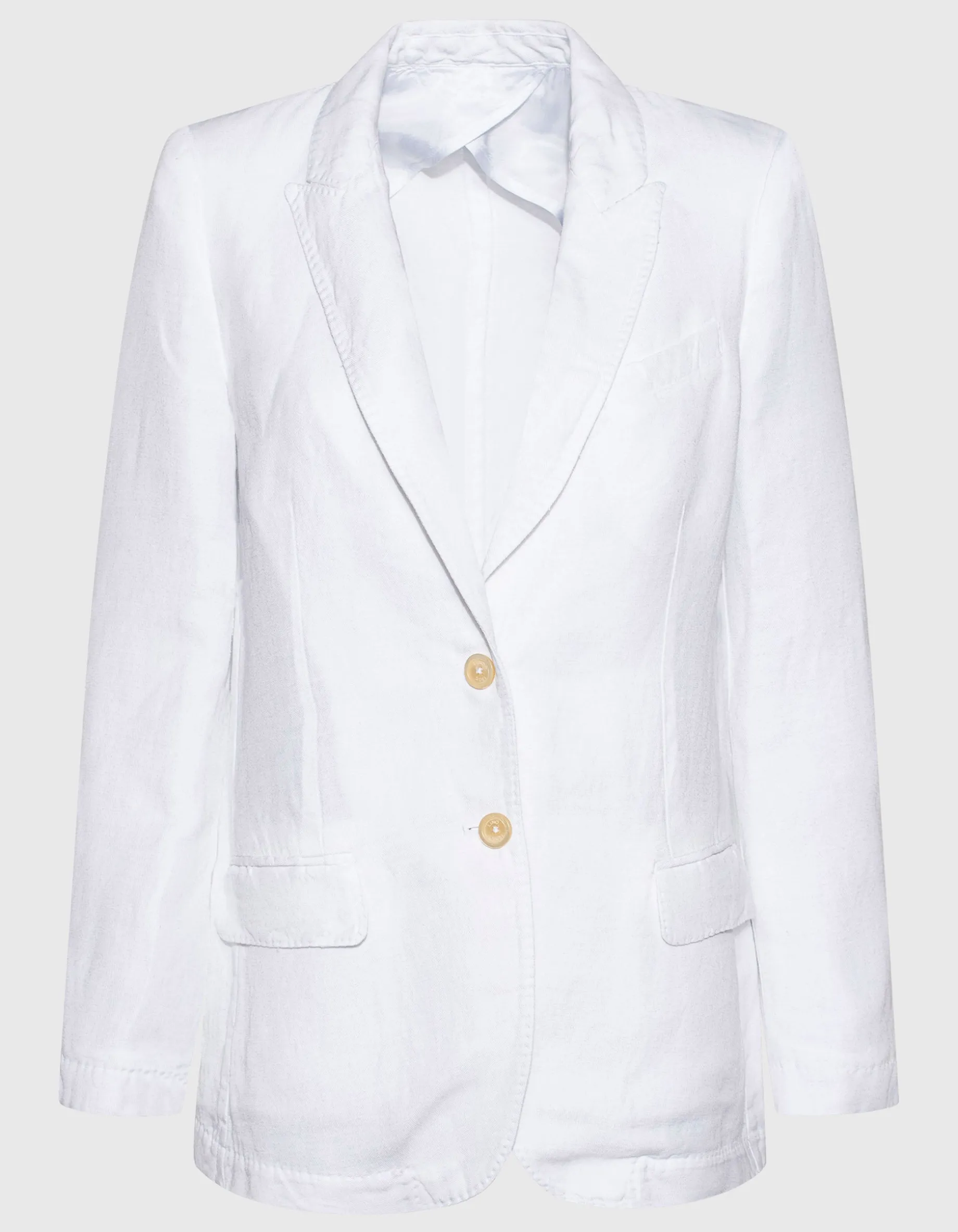 Leinen-Mix Blazer mit Schulterpolstern