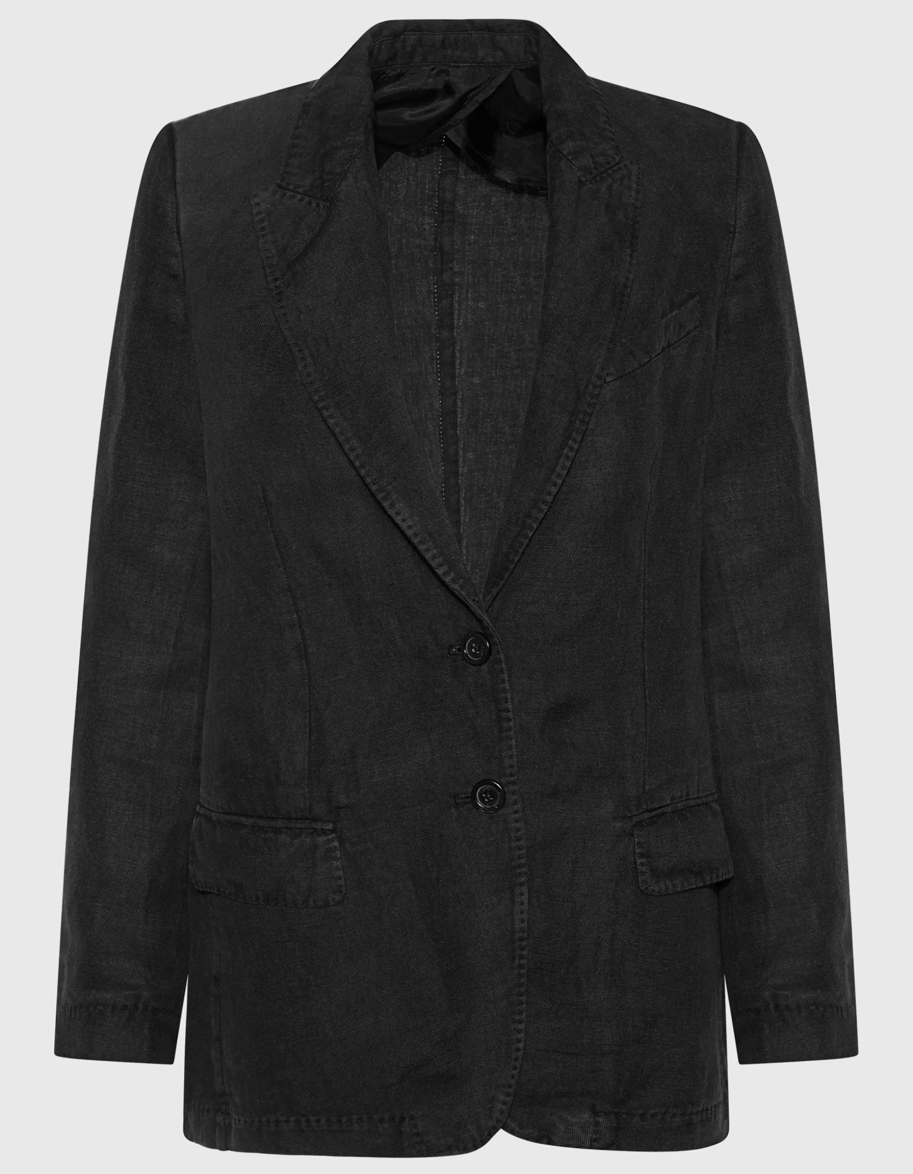 Leinen-Mix Blazer mit Schulterpolstern