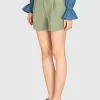 Leinen-Mix Bundfalten-Shorts Lori