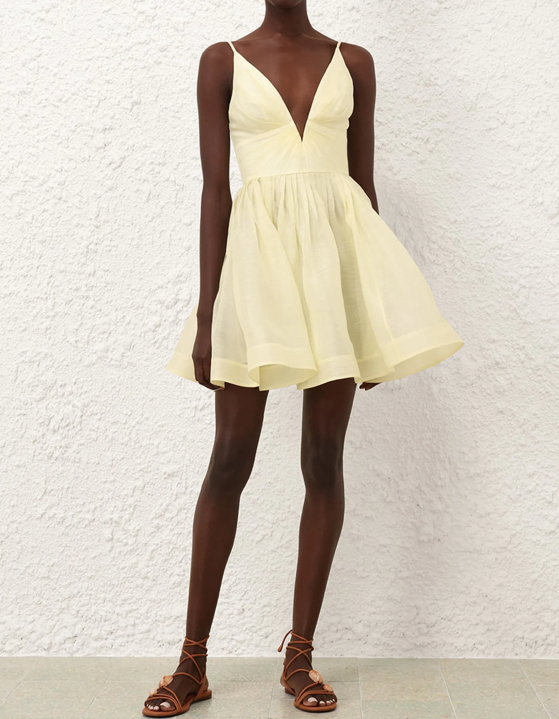 Leinen-Seiden-Mix Trägerkleid Illuminate