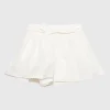Leinen-Seiden-Shorts Dawning mit Perlen-Besatz