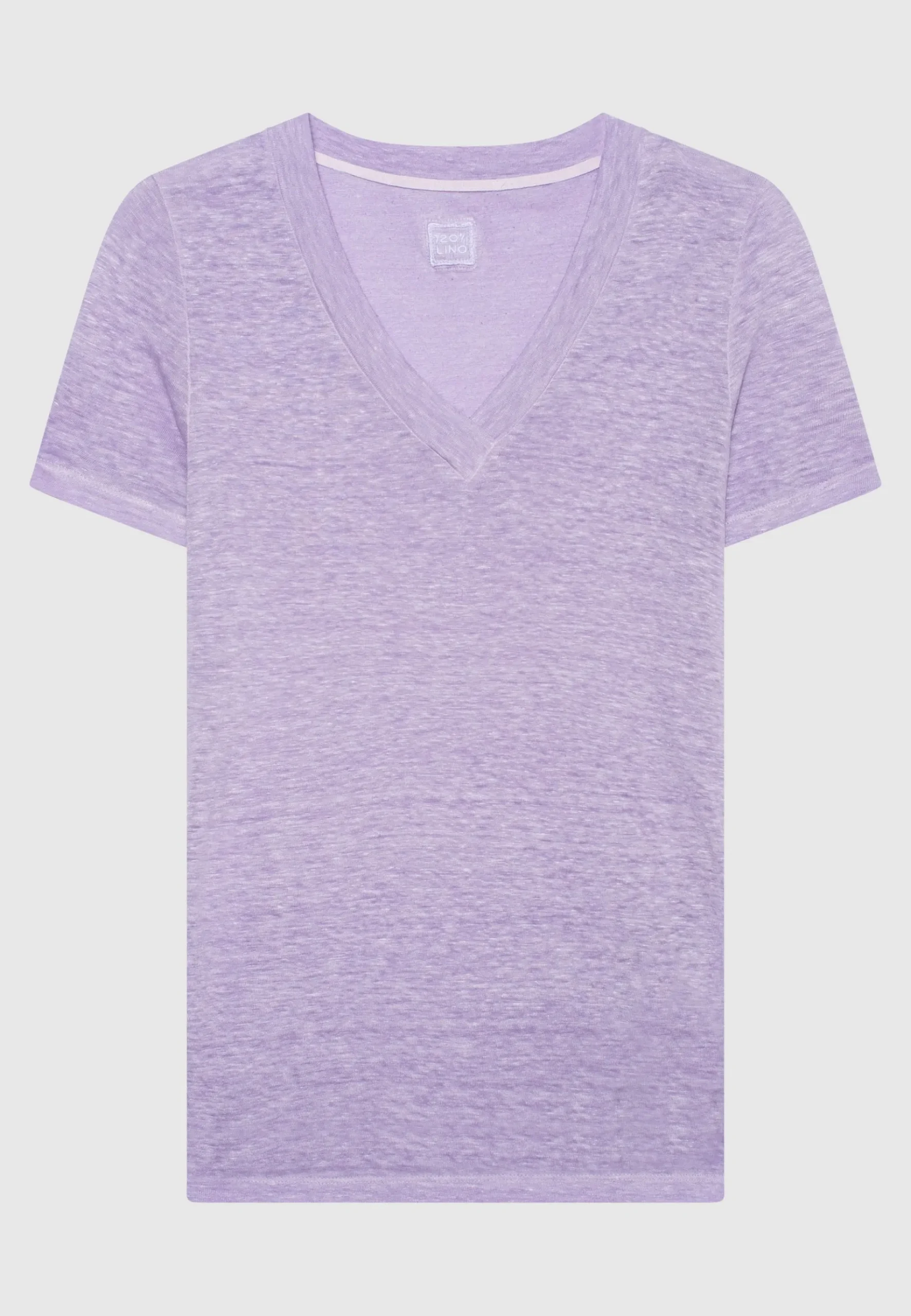 Leinen-Shirt mit V-Ausschnitt