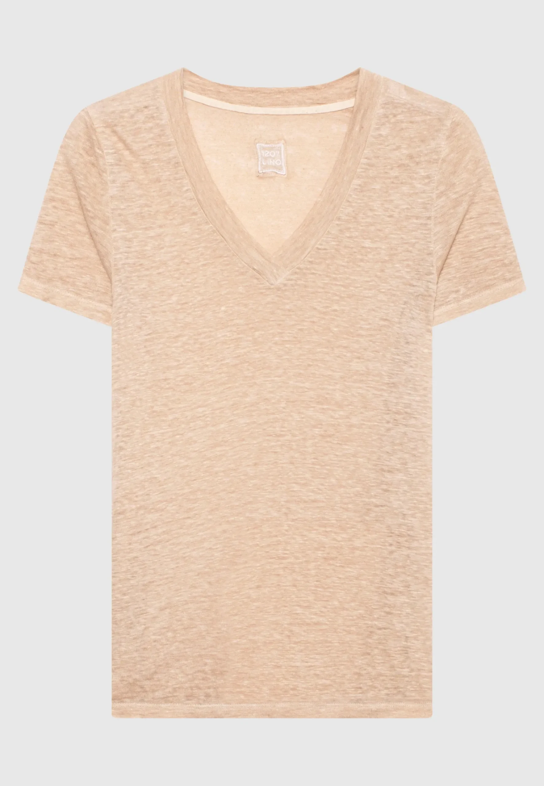 Leinen-Shirt mit V-Ausschnitt