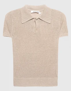 Leinen-Strick-Polo Shirt Lumen