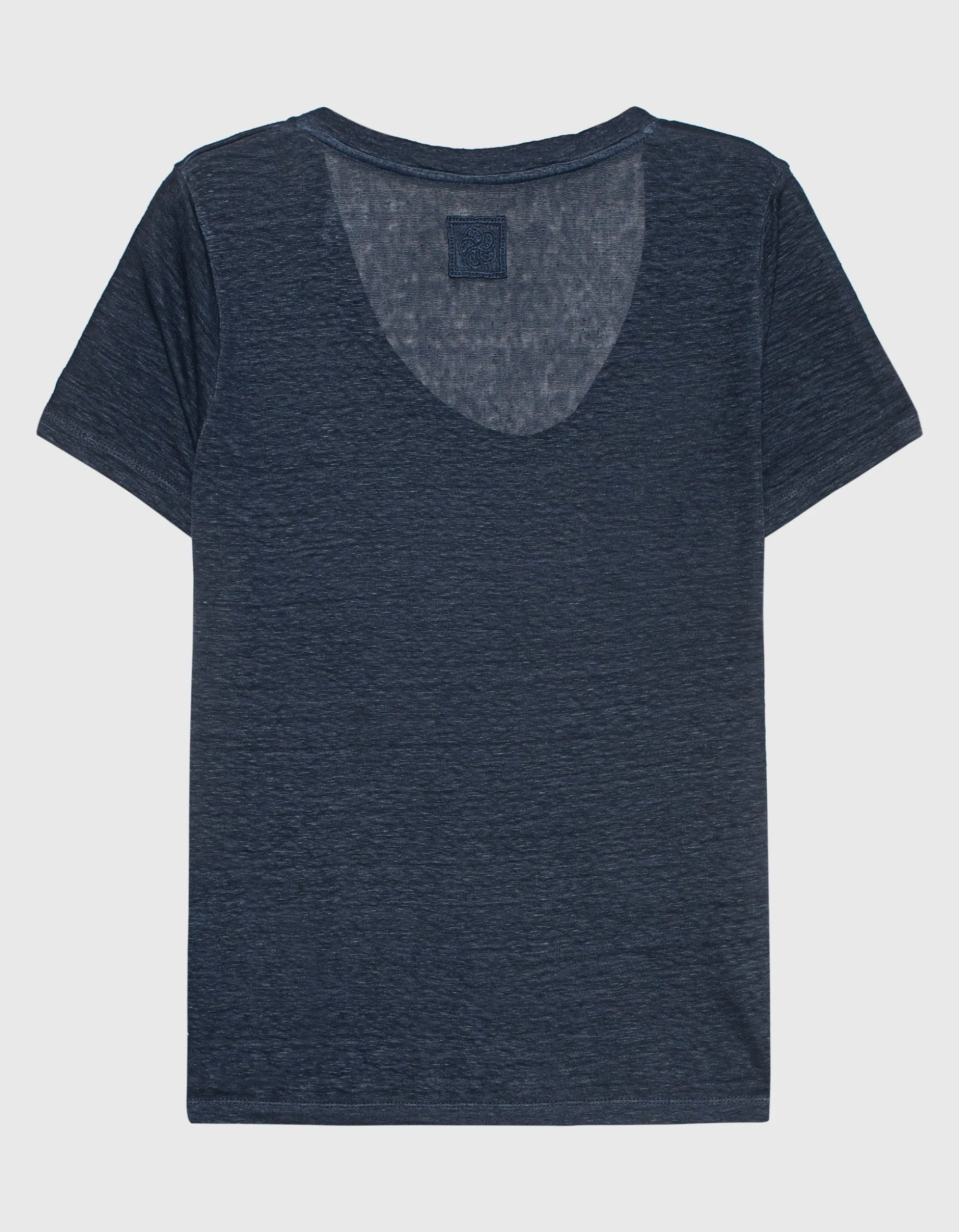 Leinen-T-Shirt mit Rundhalsausschnitt