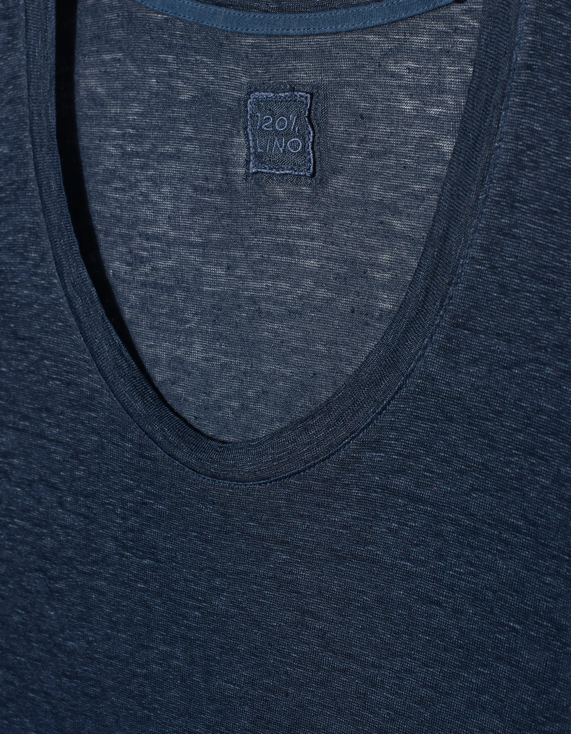 Leinen-T-Shirt mit Rundhalsausschnitt