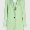 Long-Blazer mit Paspeltaschen