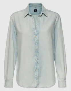 Loose-Fit Jeanshemd im Washed-Out Look