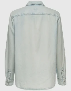 Loose-Fit Jeanshemd im Washed-Out Look
