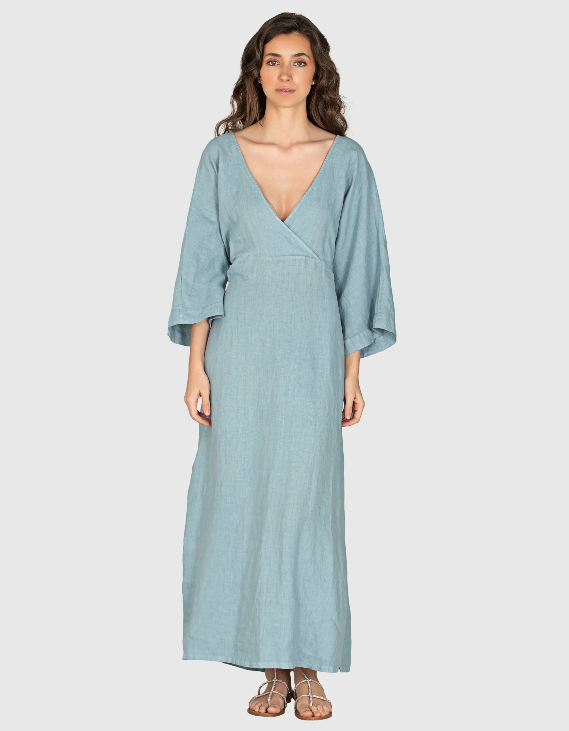 Maxi Leinen-Kleid