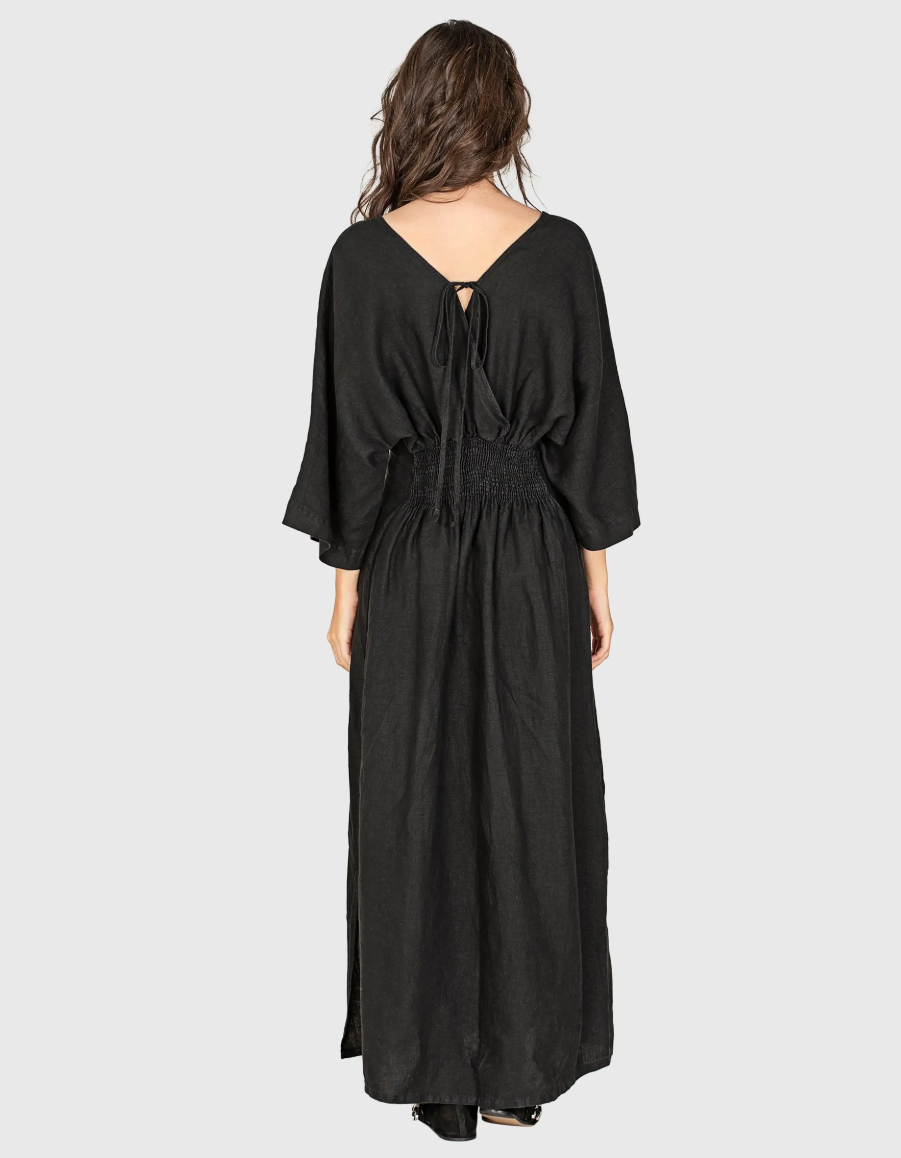 Maxi Leinen-Kleid