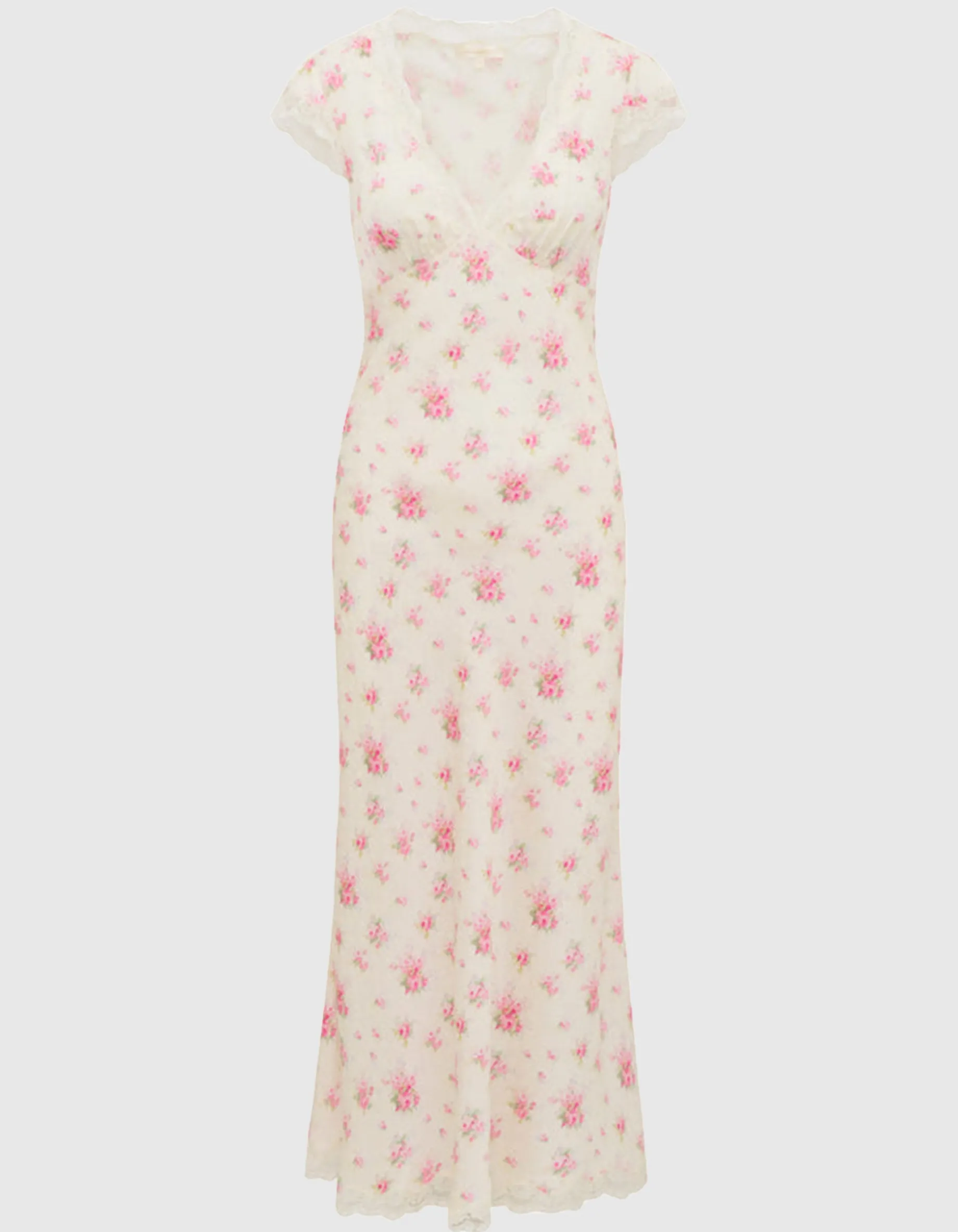 Maxi Seiden-Mix-Kleid Theodore