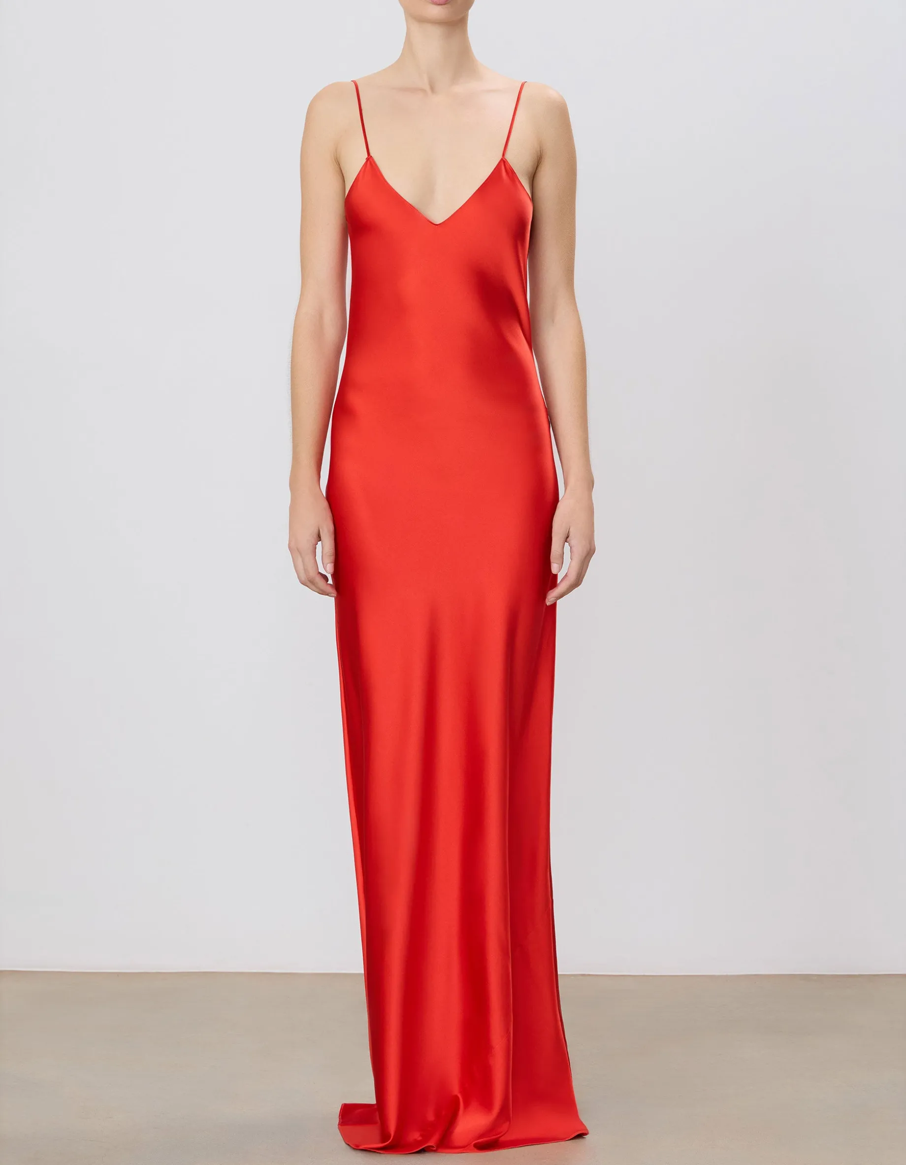 Maxi Seiden-Trägerkleid Mila
