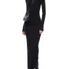 Maxi-Feinripp-Kleid mit Rundhalsausschnitt