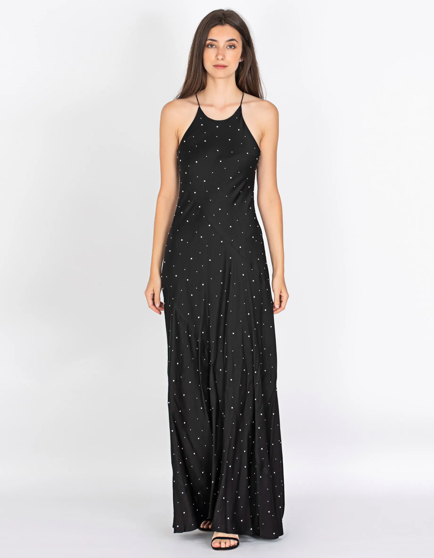Maxi-Kleid mit Nieten-Verzierungen