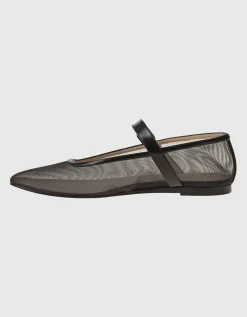 Mesh Ballerina mit Riemen