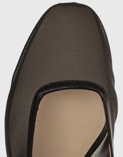 Mesh Ballerina mit Riemen