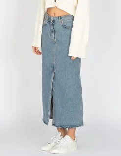 Midi Jeans-Rock mit Gehschlitz