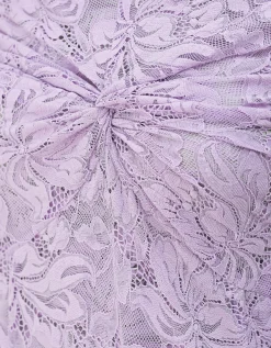 Midi Spitzen-Kleid mit Knotendetail