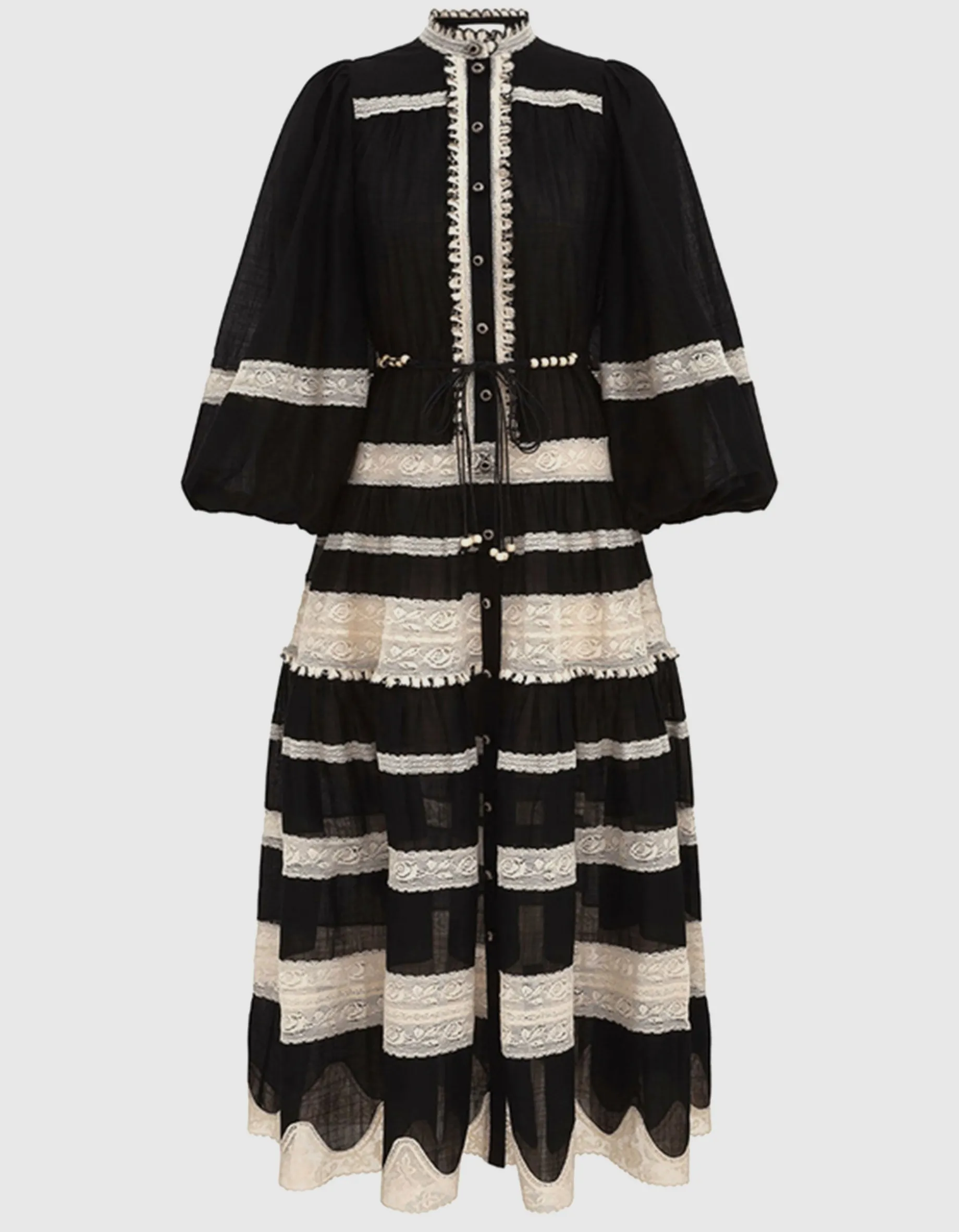 Midi-Kleid Rhiannon Lace Billow mit Spitzendetails