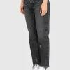 Mid-Waist Destroyed Jeans