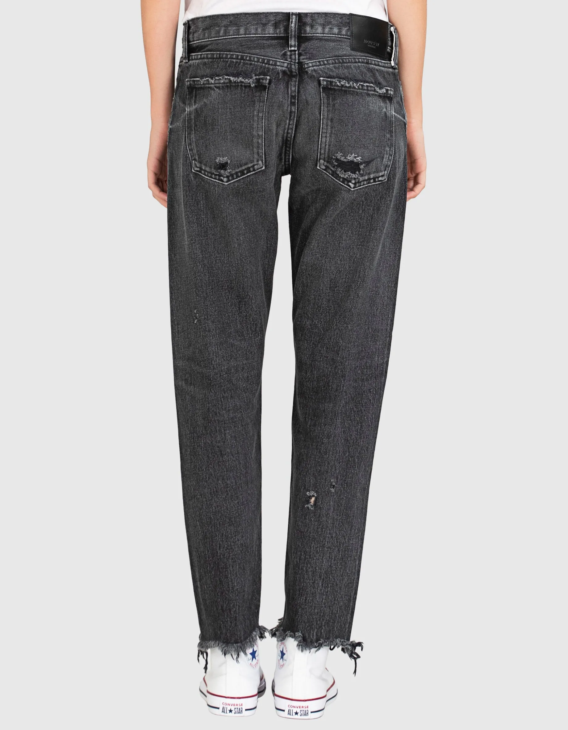 Mid-Waist Destroyed Jeans