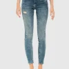 Mid-Waist Skinny Jeans mit Destroyed-Details